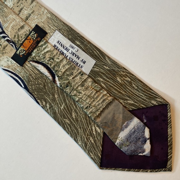 Vintage Zebra Endangered Species Stripes Forever by Marc Dennis Mens Silk Tie - Picture 8 of 12